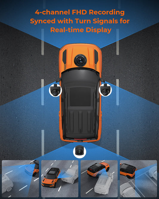 The Legend 4ch Waterproof Mirror DVR Switching System with 8-Gang in-Car Power Solid-State Switch Control Box