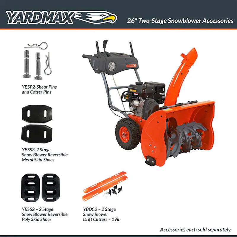 Yb6770 26.0-In Two-Stage 212.0-Cc Self-Propelled Gas Snow Blower